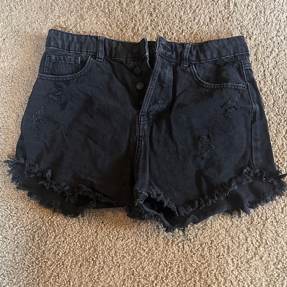 Wild Fable Black Frayed Jean Shorts